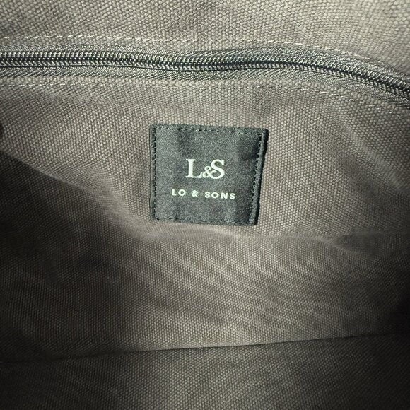 Lo & Sons Catalina Deluxe Large Canvas Cotton Gray Weekender Duffel Tote Bag - Picture 14 of 16